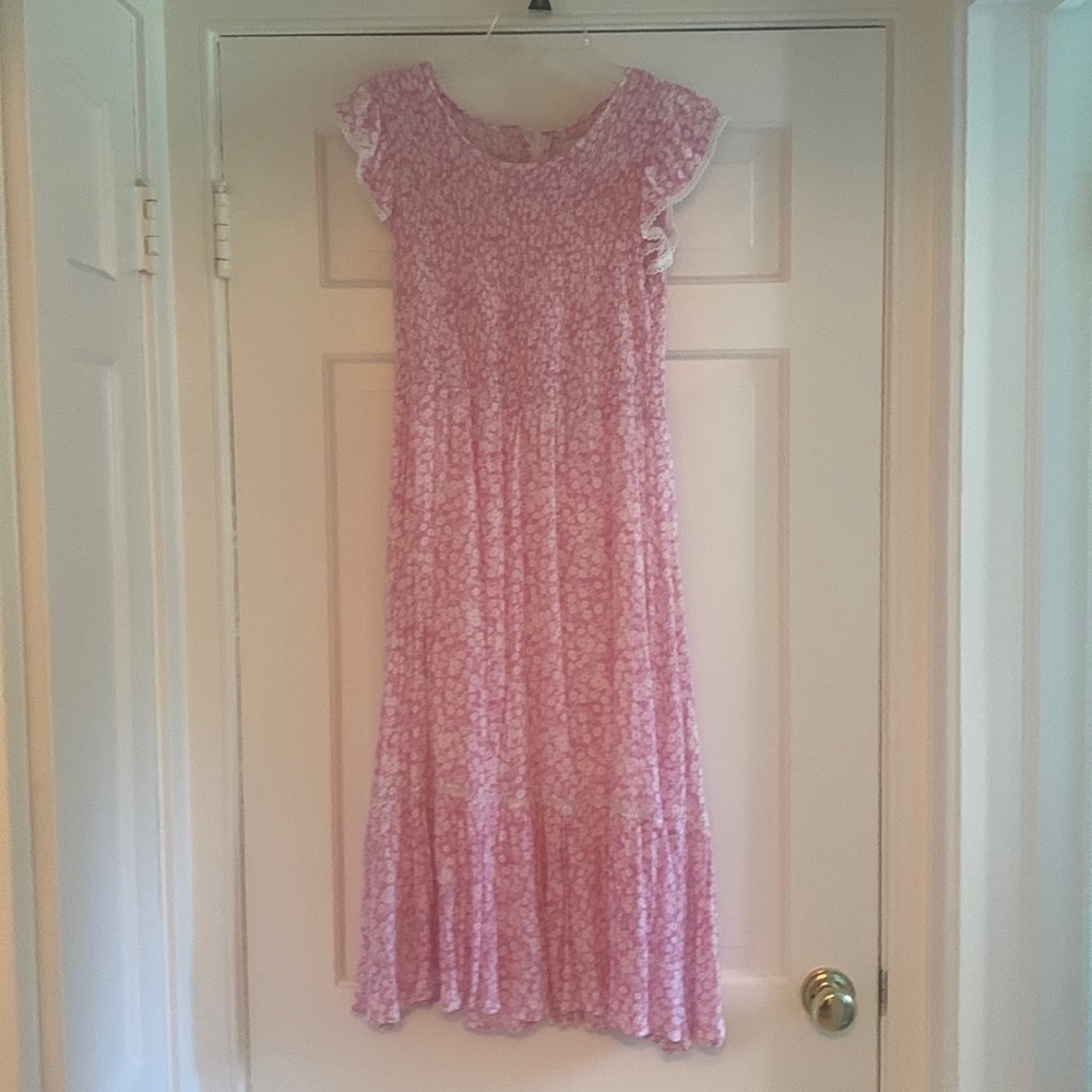 Lost and Wander casual floral pink dress, size small